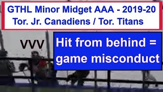 GTHL Minor Midget AAA Liam Sztuska Kocha Delic Matt Morden Mason Jr Canadiens 1 Toronto Titans 0