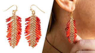 Easy RAW Feather Earrings - DIY Jewelry Making Tutorial by PotomacBeads