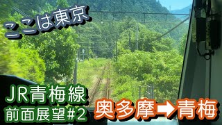 JR青梅線前面展望#2 自然に囲まれたここは東京都内 奥多摩～青梅（4K）