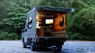 Sleep in a super comfortable room on the back of a super narrow light truck