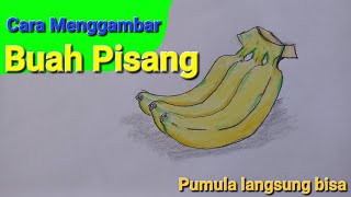 Cara Menggambar Buah Pisang | How to Draw Banana Fruit #drawing #menggambar #viral