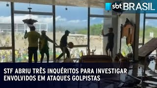 STF abriu três inquéritos para investigar envolvidos em ataques golpistas | SBT Brasil (23/01/23)