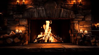 Rustic Fireplace 4K with Crackling Logs | 12 Hours of Relaxing Ambiance to Soothe Stress