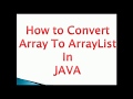 convert Array to ArrayList in java example