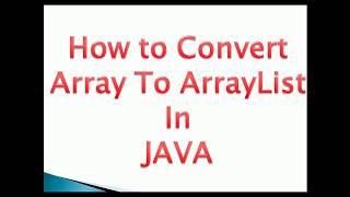 convert Array to ArrayList in java example
