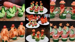 5 Creative Ideas of Vegetable Arts & Vegetable Carving Garnish | Food Decoration | Party Garnishing