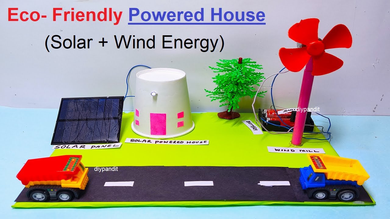 Eco Friendly House - Solar Panel And Windmill Energy Working Working ...