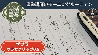 【書道講師のモーニングルーティン】朝活書写51～ゼブラ　サラサクリップビンテージカラー0.5でペン習字Japanese calligraphy pen