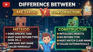 Difference Between Method and Constructor in Java | Java Interview Questions | Java Tutorial