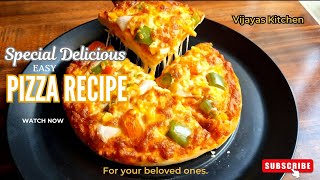 Veg Pizza | homemade pizza recipe | cheese loaded | veg pizza recipe | Pizza Dough Recipe | pizza