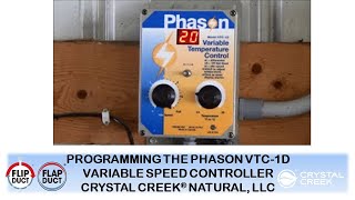 Programming the Phason VTC-1D Variable Speed Controller CALF BARN VENTILATION at Crystal Creek®