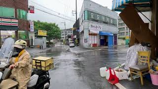 [4k] Rainy morning walk at Nongong, Daegu, South Korea