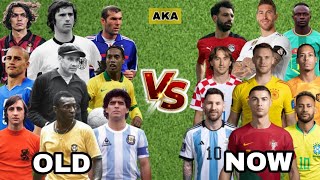 OLD Football Legends VS NOW Football Legends 🔥 Ronaldo, Messi, Neymar, Marafonat, Pele, Cruyff 🔥🥵