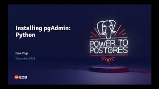 How to install and run pgAdmin using the Python Package