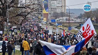 Българи и сърби от Царибод и Пирот излязоха в подкрепа на протестиращите студенти