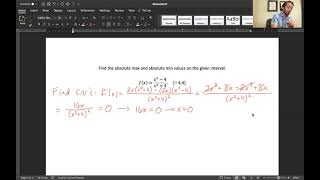 Needham Calculus: Finding Absolute Max and Min Values on Closed Intervals