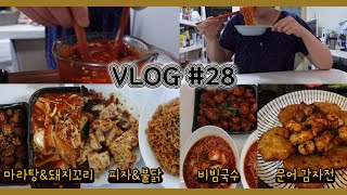 [자취 먹방 브이로그] 코스트코 신메뉴 떡볶이 먹어봤어요 / 돼지꼬리 첫경험 / 대존맛 비빔국수 레시피 발견 / 집에서 해 먹는 마라탕탕