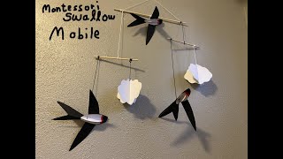 How To Make A Swallows Montessori Mobile | DIY Baby Mobile | High Contrast Mobile