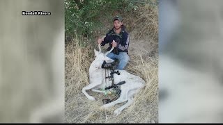 Rare albino buck shot by Emmett hunter