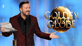Ricky Gervais at the 2024 Golden Globes