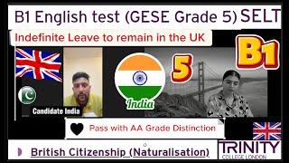 B1 English Test (GESE Grade 5) | SELT British Citizenship| Trinity College London ILR UK