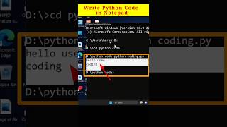 How run python code written in Notepad using command prompt #viral #trending #shorts #python