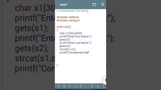 C program to Concentrate Two Strings | with strcat() |c program tutorial #short #coding