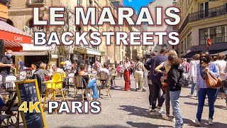 Paris, France - Crowded backstreets of Le Marais - Reopening update [4K]