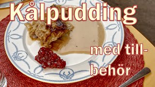 Kålpudding med gräddsås och lingon