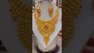 latest new design necklace gold jewellery#22karat 916 gold