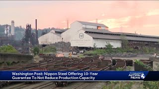 Nippon Steel adds 10-year guarantee not to reduce US Steel production if deal goes through, Washi...