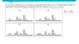 Comparing means without calculations, Elementary Statistics in ALEKS