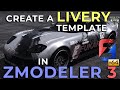 How to create a Livery UV template for your Car in Zmodeler 3 tutorial
