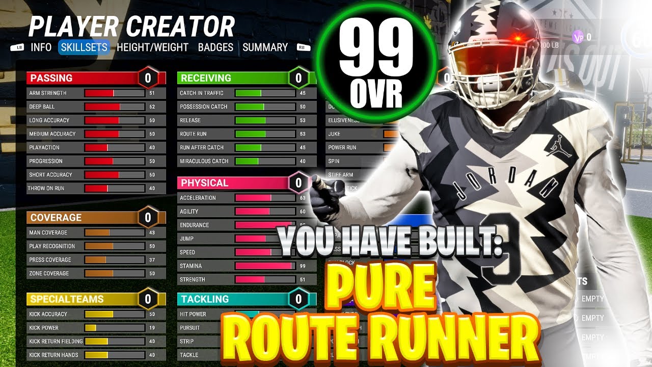 *FIRST* OFFICIAL ESG FOOTBALL 24 WR BUILD! PURE ROUTE RUNNER! THIS IS ...