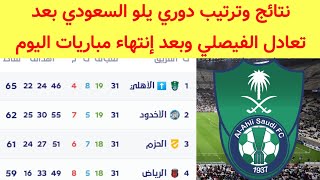 ترتيب دوري يلو السعودي بعد تعادل الفيصلي اليوم نتائج دوري يلو السعودي اليوم