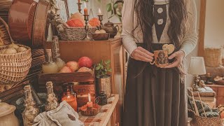 🍂 The cosy cottage of Mrs. Fallwood | Weasleys’ kitchen inspired 🧺 Cottagecore ASMR, Fall Ambience