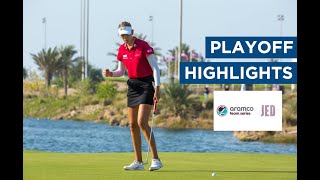 Every shot of the playoff between Chiara Noja and Charley Hull at Aramco Team Series - Jeddah