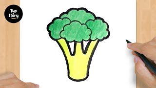 #268 How to Draw a Broccoli - Easy Drawing Tutorial