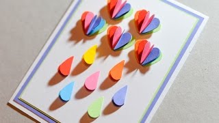 How to Make - Greeting Card Rainbow Rain - Step by Step | Kartka Tęczowy Deszcz