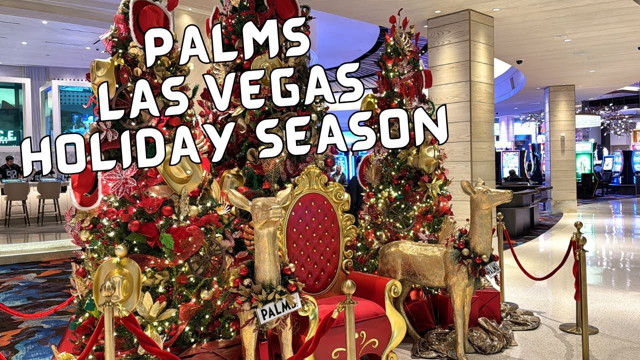 PALMS HOTEL Holiday Christmas Season Walkthrough December Las Vegas ...