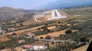 AMAZING B737 onboard cockpit video of landing in EXTREME crosswind at Samos.