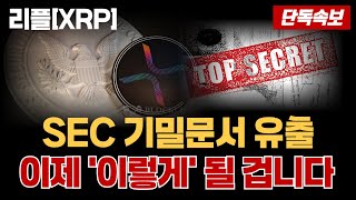 [리플 전망] SEC 기밀 문서 유출 리플 이제 이렇게 될 겁니다 #업비트시황 #코인시황 #급등코인추천 #리플 #리플대응 #XRP