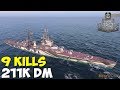 World of WarShips | Smolensk | 9 KILLS | 211K Damage - Replay Gameplay 4K 60 fps