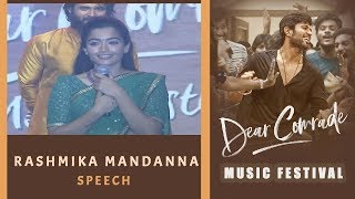 Rashmika Mandanna Speech | Dear Comrade Music Festival | Vijay Deverakonda | Bharat Kamma |