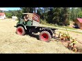 Heumachen am Hang mit Unimog 411 und Claas WA360 im Ersteinsatz! + Fendt ... Wenden im Doppelpack!