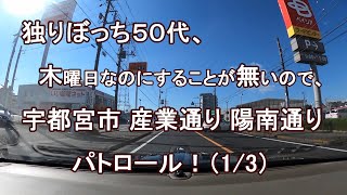 独りぼっち５０代、木曜日なのにすることが無いので、宇都宮市 産業通り 陽南通り パトロール！？（1/3）