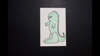 Let's Draw GREEN Baby Godzilla! (Colors)