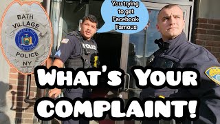 You Trying to get Facebook Famous!? Bath, NY Police Department First Amendment Audit