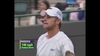 Andy Roddick Hits the Fastest Serve at Wimbledon 146 MPH (The Record Was Held Until 2010)