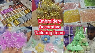 #Chickpet Wholesale Embroidery Items Beads, Kuchhu, Tailoring items, All Fancy item's Biggest store